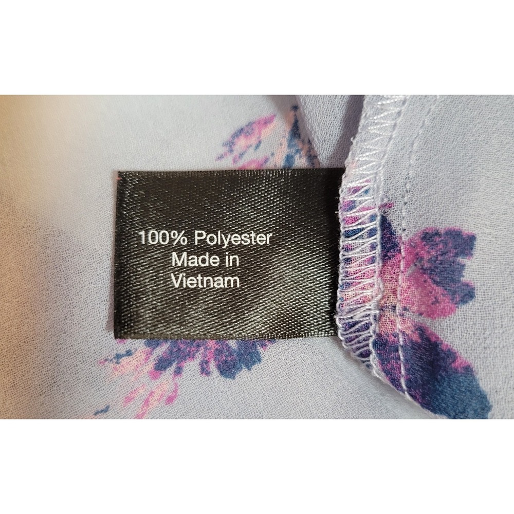 Lane Bryant Semi Sheer Blouse Sz 22/24 Purple Floral Top Tunic‎ Long Sleeve 0738 - Picture 5 of 6